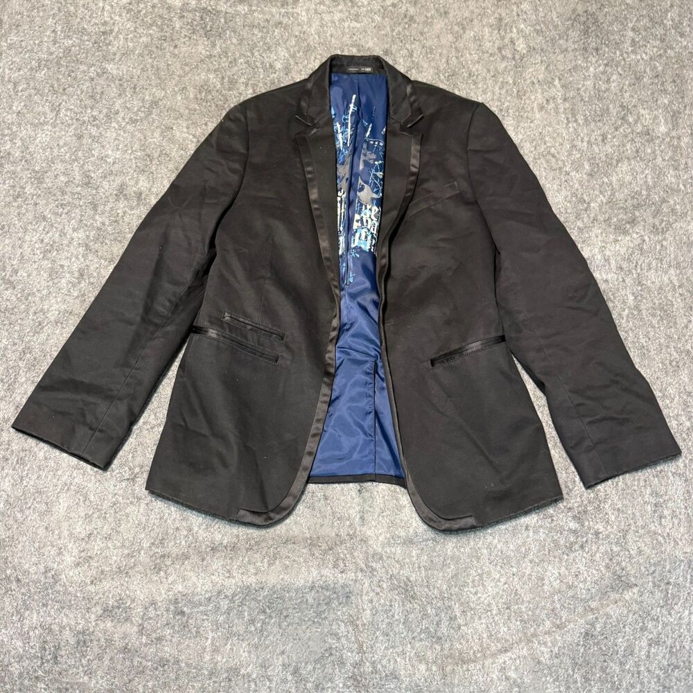 Express Mens Jacket Blazer Size 38S Black All Cotton Sport Coat